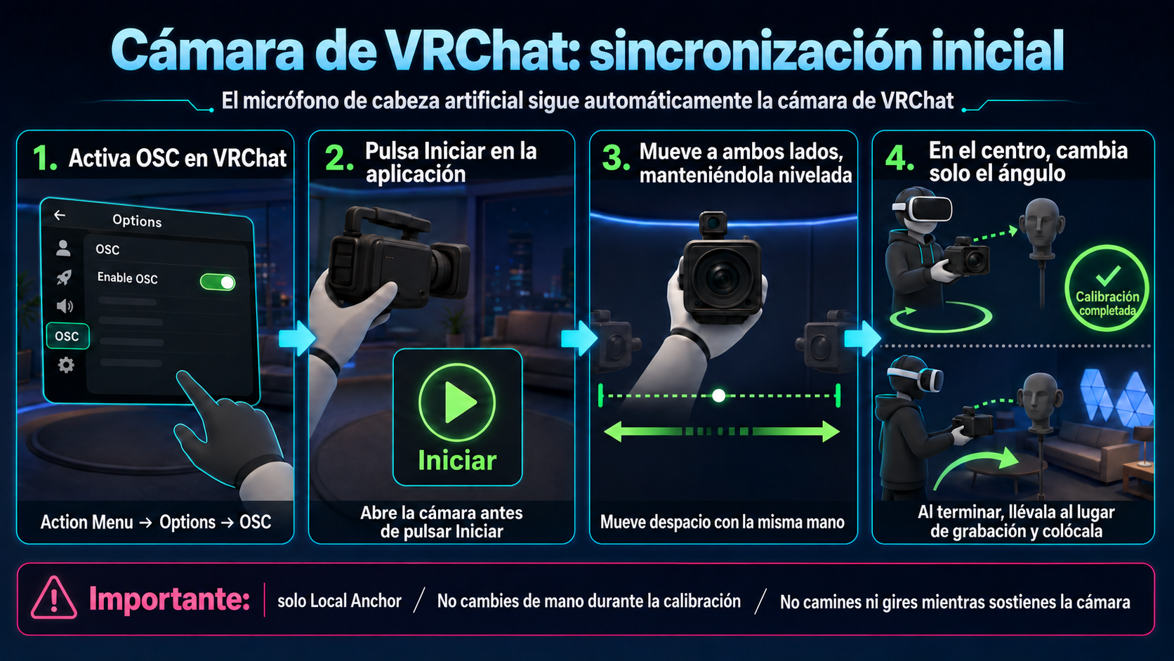 Configuración inicial de la sincronización con la cámara de VRChat